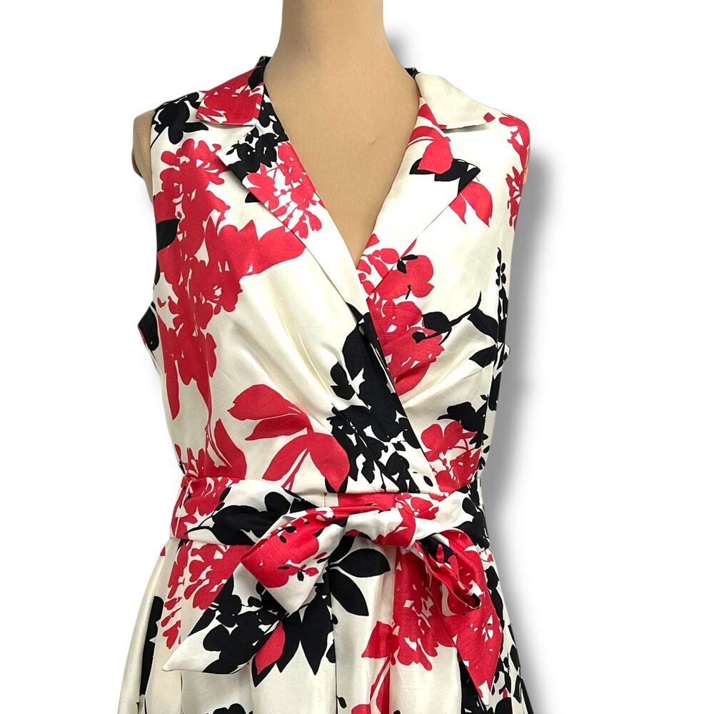 JESSICA HOWARD Floral Taffeta Fit & Flare Dress 14  Semi-formal  Wedding Guest - Picture 3 of 6